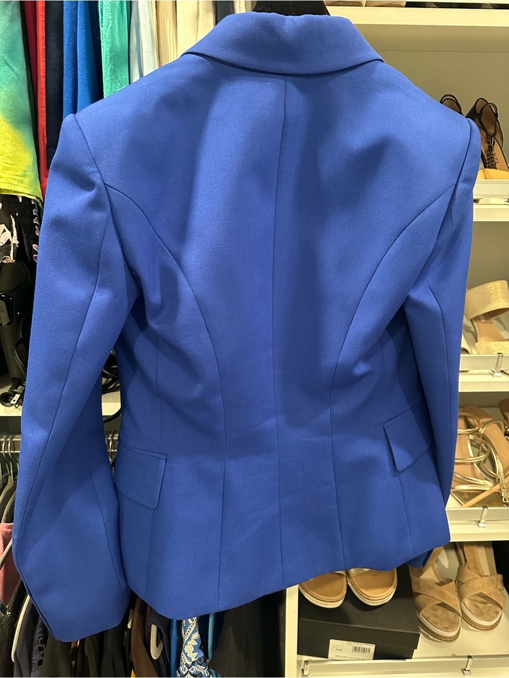 Balmain Double-Breasted Blazer in Bright Blue with Gold Buttons - Picture 2 of 5